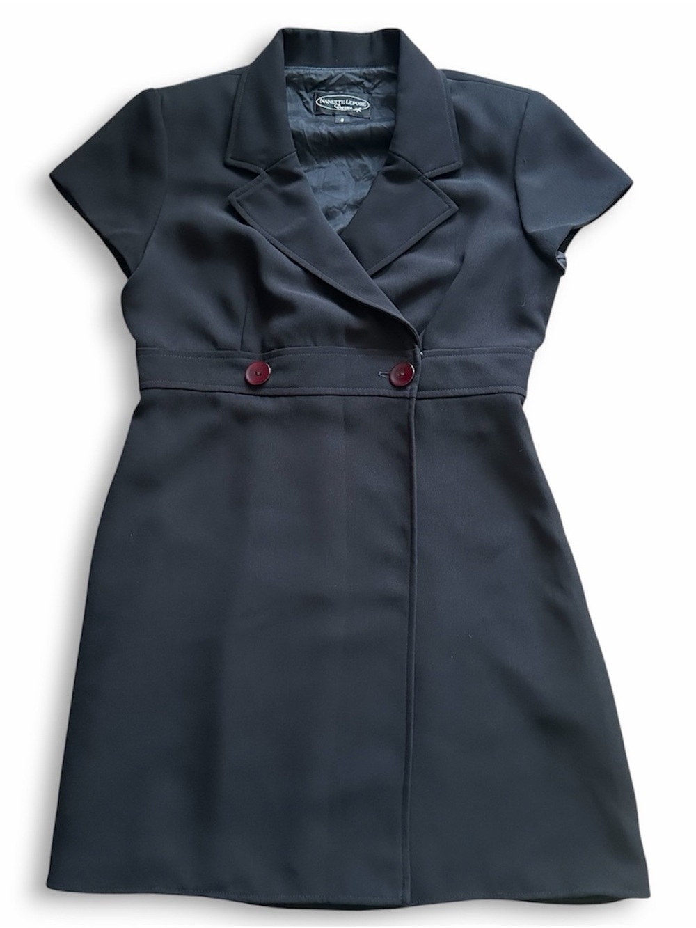 Nanette Lepore Dresses Short Sleeve Collared Black Mini Dress Button Front